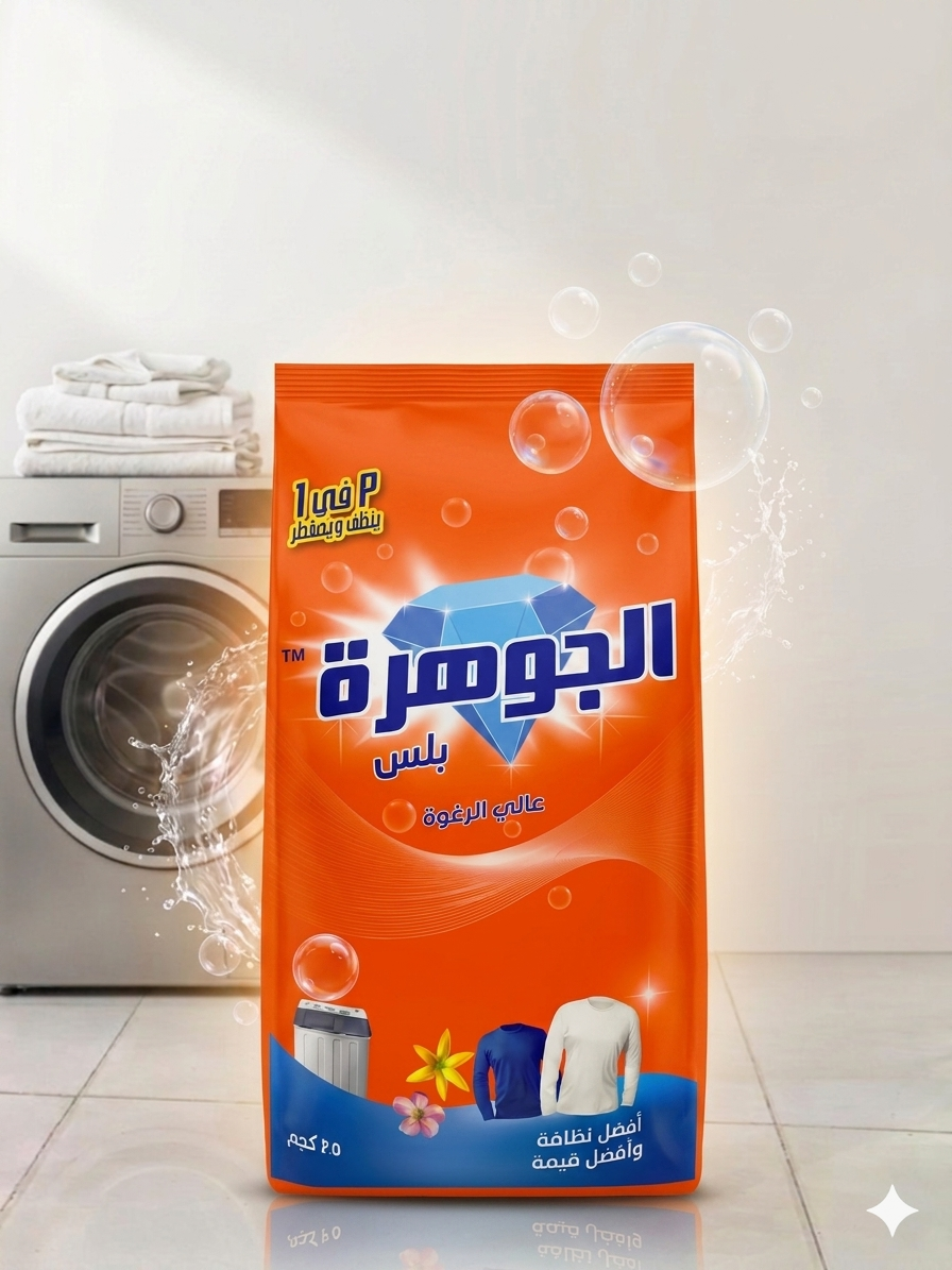 مسحوق غسيل جوهرة – رغوة عالية 25 كجم